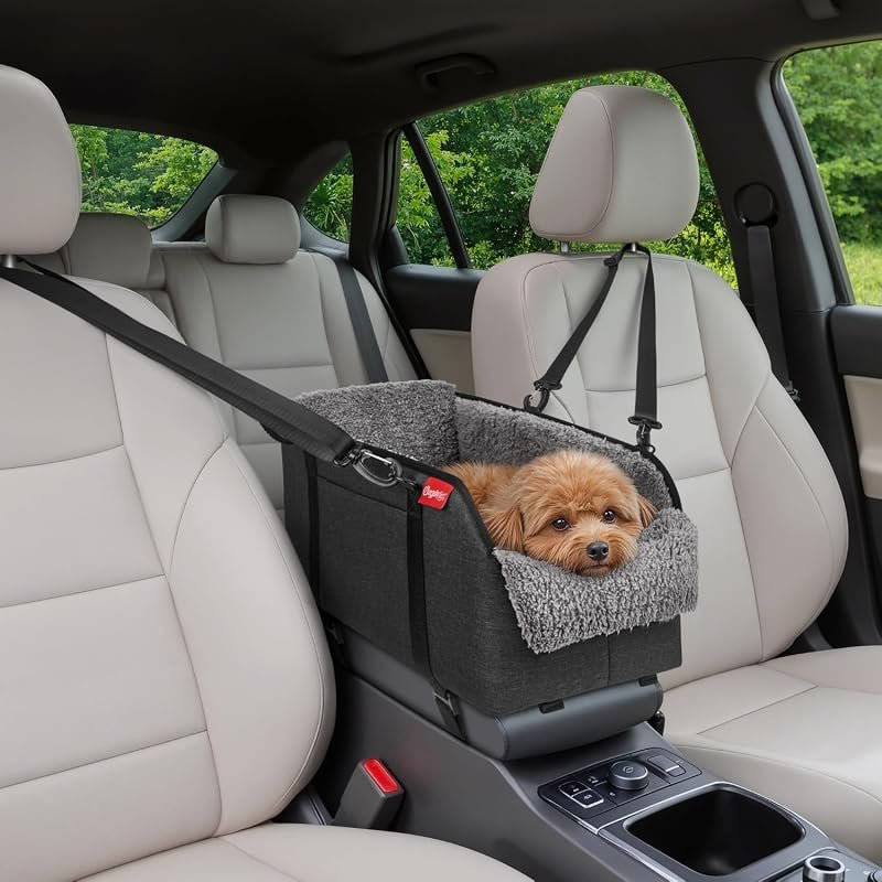 BurgeonNest Small Dog Car Seat for Pets up to 11lbs - Grey Color