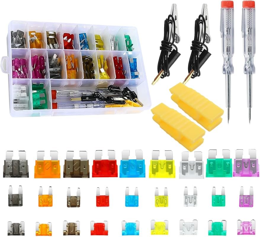 306PCS Mixed Vehicle Car Fuse Assortment Kit with Standard and Mini Fuses for RV and Truck