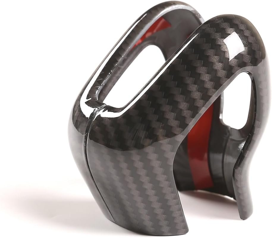 TINKI ABS Carbon Fiber Gear Shift Knob Cover for Volvo XC60, XC90, S90, and More - 2-Piece Set
