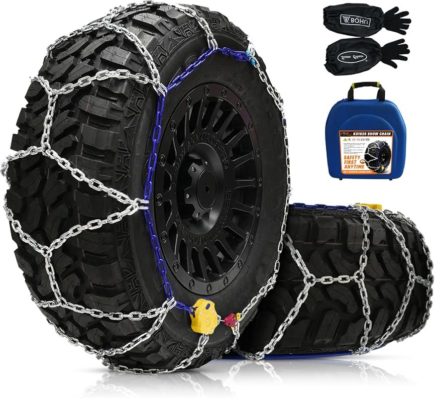 DEDC Auto Lock Snow Tire Chains - Heavy-Duty 4.5mm Mn Steel for 295-315mm Tires