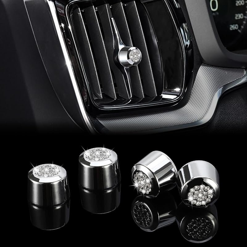 Bling AC Vent Outlet Button Cover for Volvo XC60/S90/V90, Decorative Trim Ring