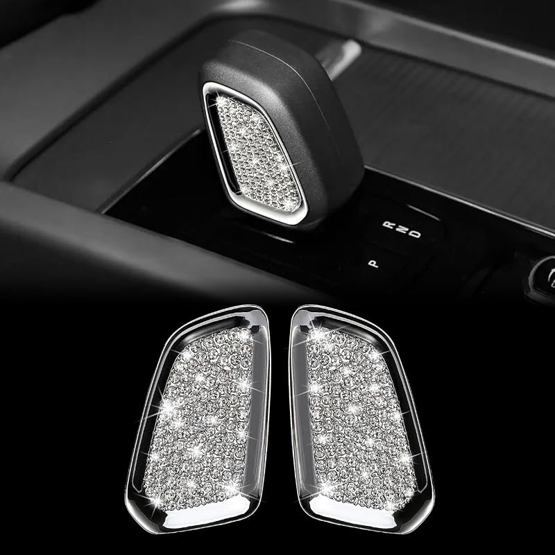 TOMALL Bling Gear Shift Knob Cover for Volvo XC90/S90/V60, Crystal Trim Decoration