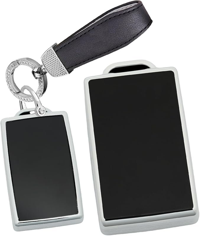 ontto Soft TPU Key Fob Cover for 2025 Volvo EX30 & EX90, Includes Key Chain, Black