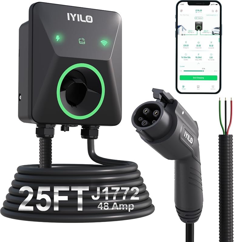 48Amp Level 2 EV Charger, 11.5KW Home Charging Station, UL & Energy Star Certified
