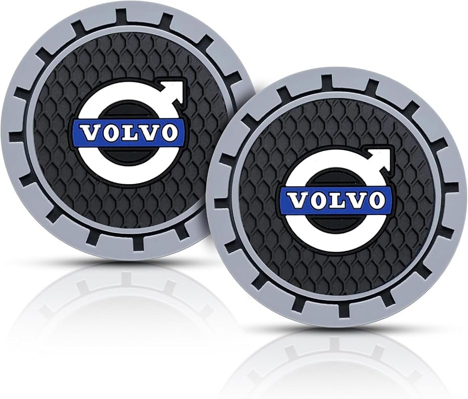 2Pcs Universal Non-Slip Silicone Car Cup Holder Coasters for Volvo XC40, XC60, S90, XC90, V90, 2015-2018