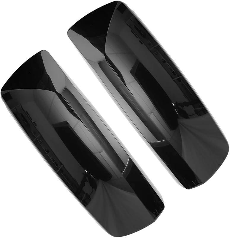 Black Door Mirror Covers for Volvo VNL Trucks 2004-2017, Direct OE Replacement Pair