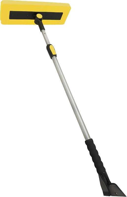 volvo snow broom - Snow Joe 2-in-1 Telescoping Snow Broom Ice Scraper with Foam Head for Easy Removal