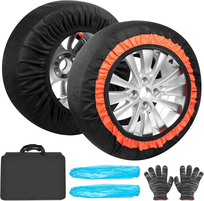 Anti-Slip Reusable Snow Socks for Cars and Trucks, Essential Traction Aid, B05 Model