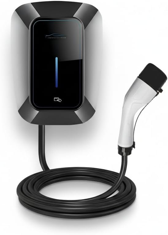 Efficient EV-S1 Wallbox Charger for Home Use, 7KW Hardwired with 5m TYPE1 Cable