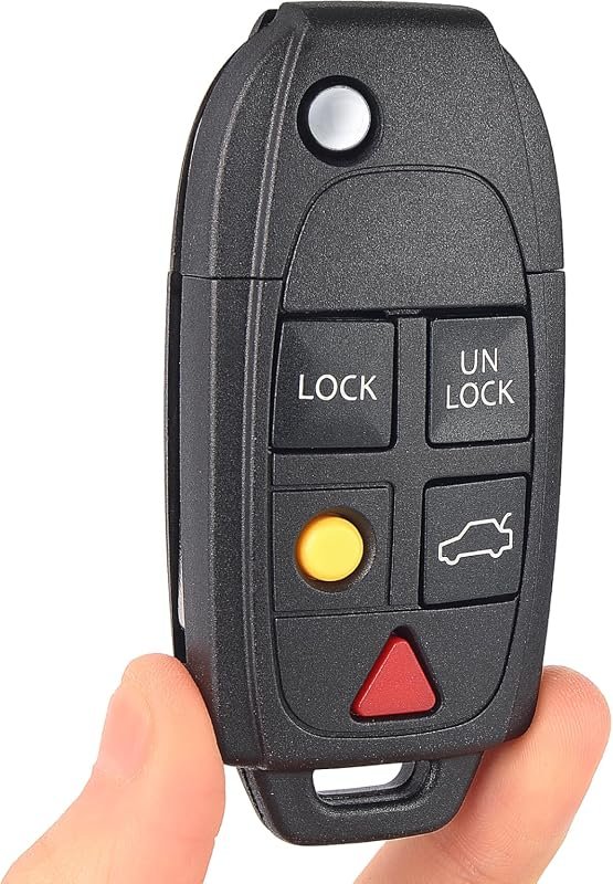 Durable Car Key Fob Replacement for Volvo S60 S80 V70 XC70 XC90 (2004-2015) with 5 Buttons