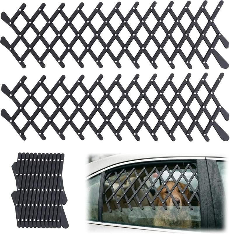 2 Pcs Extendable Window Guards for Dogs - Car and Truck Pet Gate for Safety and Comfort