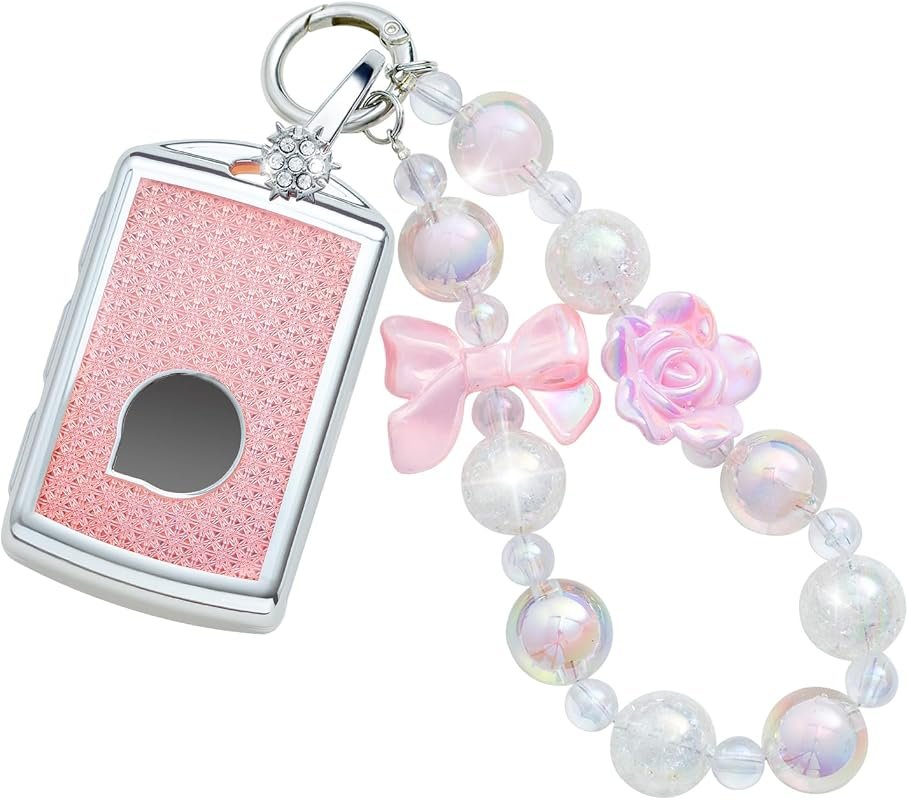 Protective Pink TPU Key Fob Cover with Keychain for Volvo XC90, XC60, XC40
