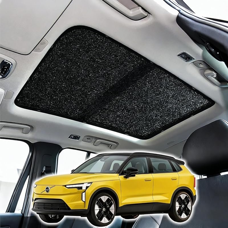 One Piece Car Sunroof Shade for Volvo EX30, Metal Frame, Breathable Blackout, Quick Deployment