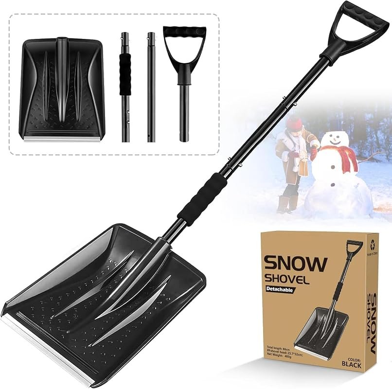 Lightweight 42.5 Inch Foldable Snow Shovel for Car and Driveway, Perfect for Easy Storage and Use