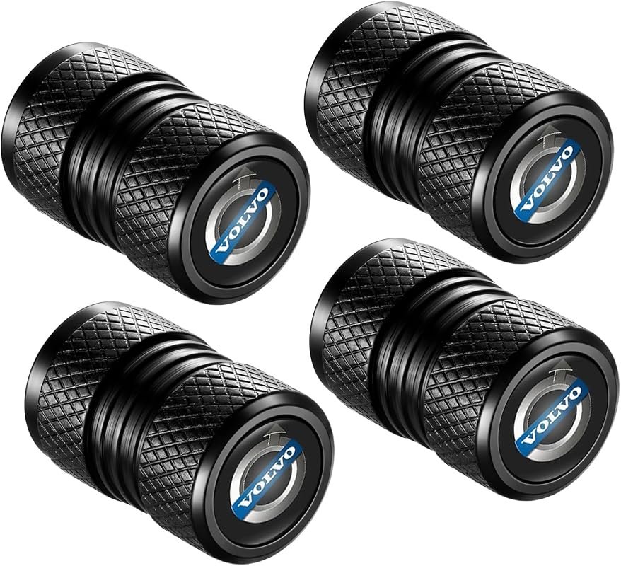 4pcs Metal Tire Valve Stem Caps for Volvo S90, S60, XC60, XC40, XC90, V40, V60, S80 Models