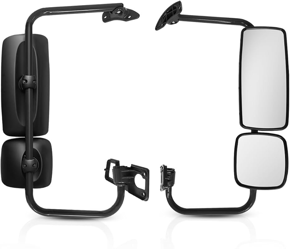 Black Side Mirror for Freightliner Century & Columbia 1996-2010 - Right Passenger Side