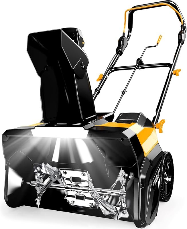 21" Cordless Snow Blower for DeWalt 20V Max Battery, Ideal for Quick Snow Removal