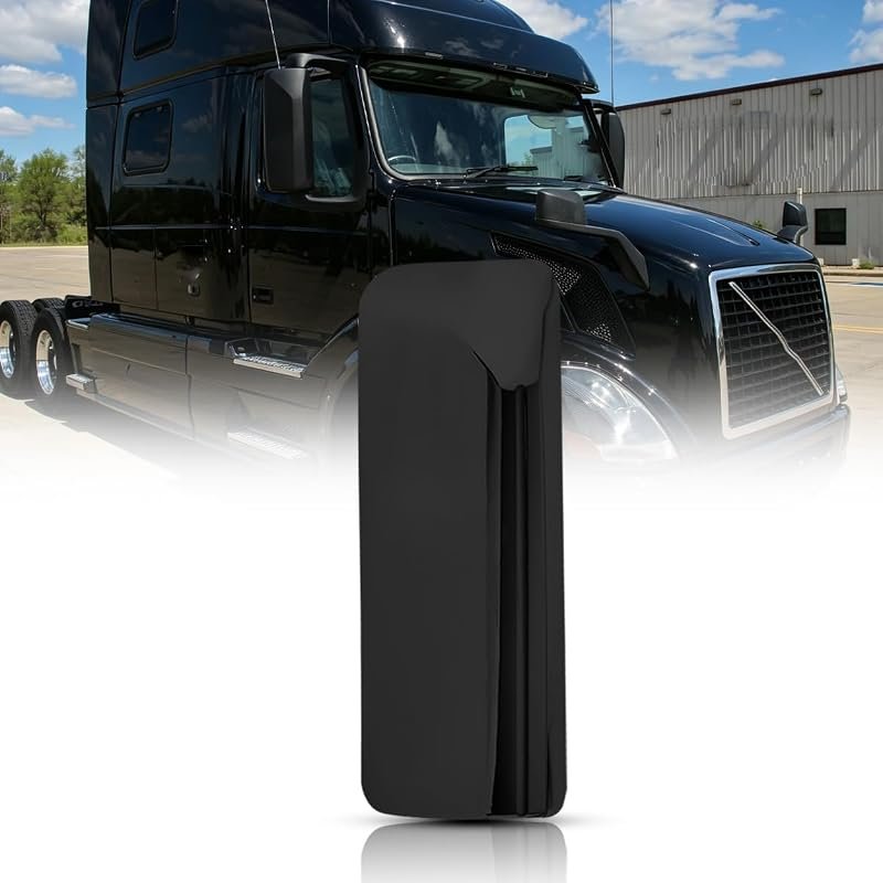 Black Passenger Side Mirror Housing Cover for Volvo VNL Trucks, Compatible with 1997-2017 Models