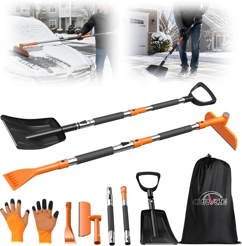 62'' Extendable Snow Brush & Ice Scrapers - Versatile Snow Shovel for Cars, Trucks, and SUVs