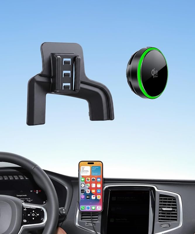 Qi2.2 25W Fast Wireless Charging Car Phone Mount for Volvo XC90 2016-2025