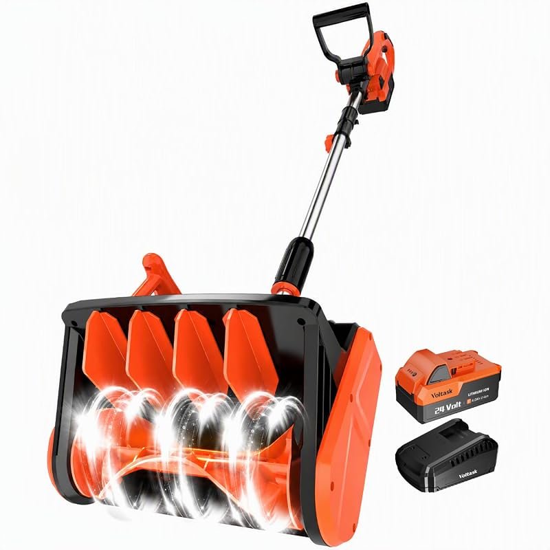 volvo electric shovel - VOLTASK 24V 13-Inch Electric Snow Shovel with Brushless Motor for Fast Snow Removal