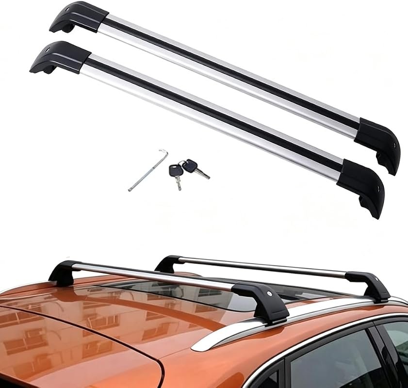 330lbs Silvery & Black Roof Rack Cross Bars for Volvo V60 (2019-2023)