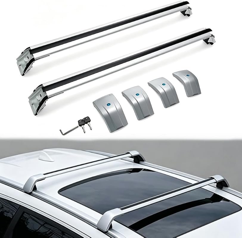 330lbs Silvery Roof Rack Cross Bars for Volvo V60 (2019-2023)