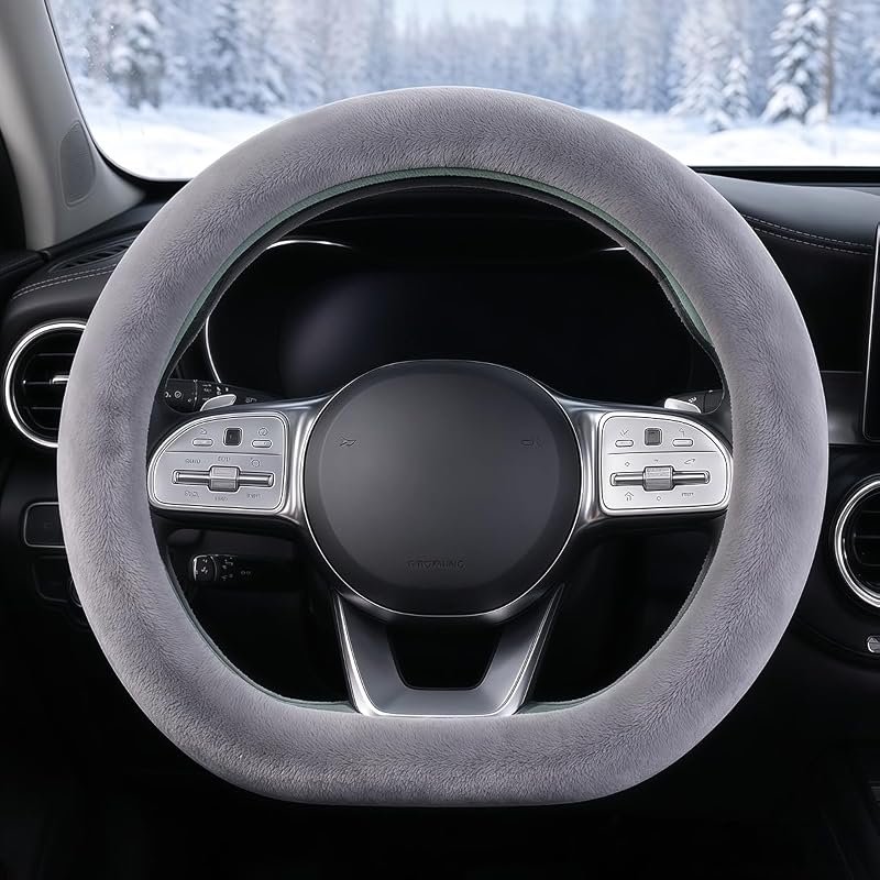 Fluffy Steering Wheel Cover for Volvo S80 - Adds Warmth and Style to Your Drive