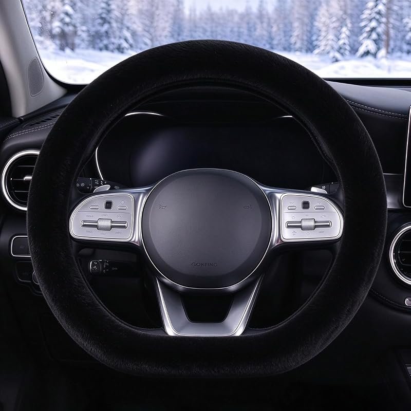Fuzzy Steering Wheel Cover Compatible with Volvo EX30, EX40, C40, C30, C70 - Plush Comfort