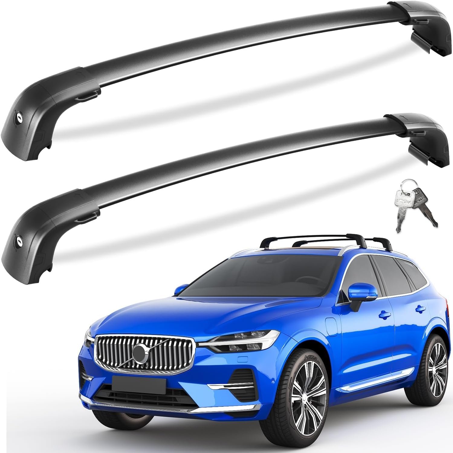 Tuyoung roof rack cross bars installed on a Volvo XC60